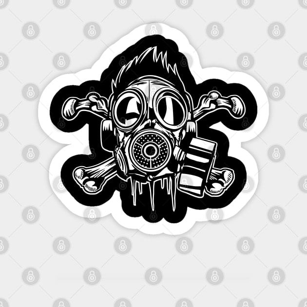 Gas Mask Crossbones Sticker by drewbacca